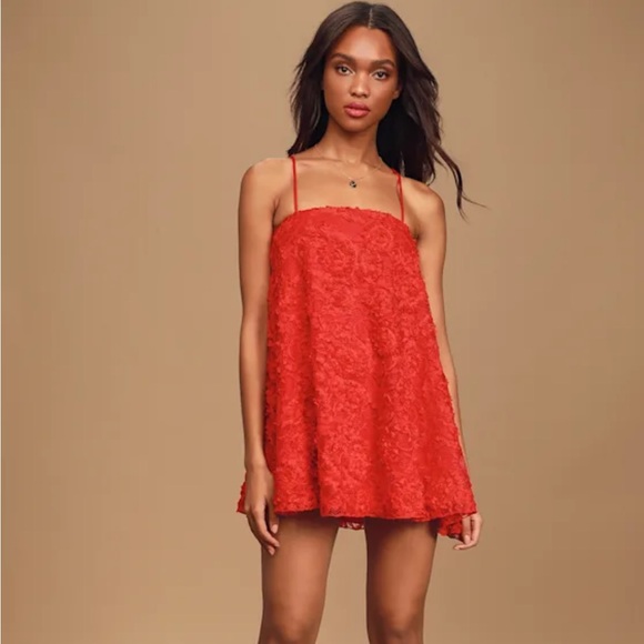 Lulus Dresses & Skirts - Lulus Size Small 2 - 4 Bouquet of Love Red Lace Mini Dress Womens NWT